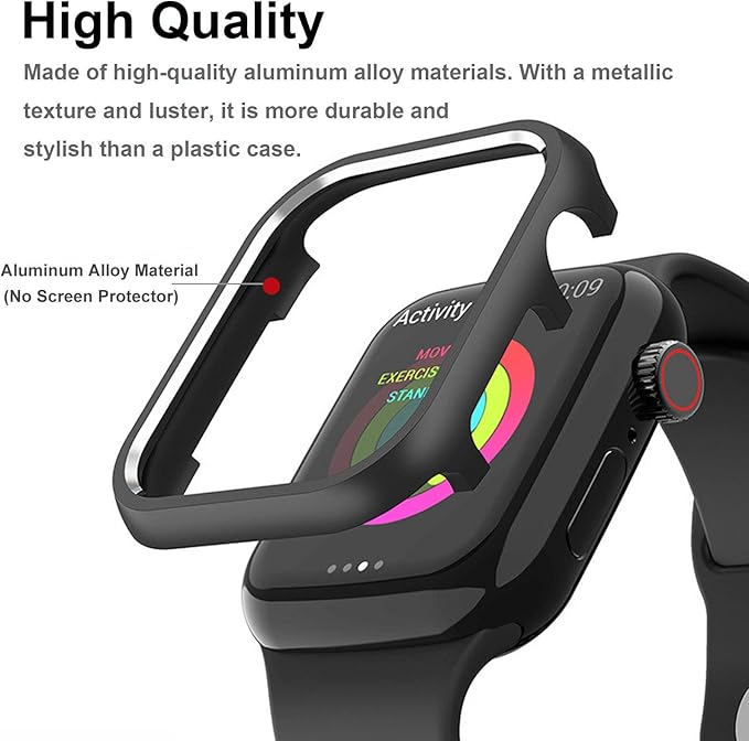 Anank Watch 45MM Tempered Glass with Case | Black Anank Watch 45MM Tempered Glass with Case | Black